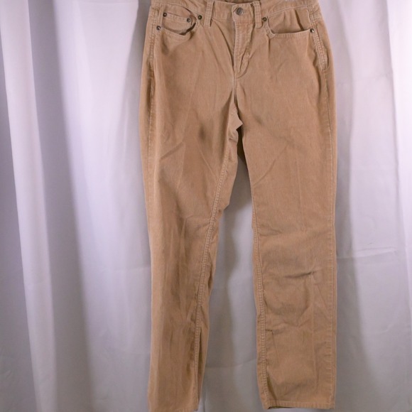 L.L. Bean Denim - LL Bean BeanFlex Corduroy Favorite Fit Straight Leg Jeans Beige Womens 6 30x29